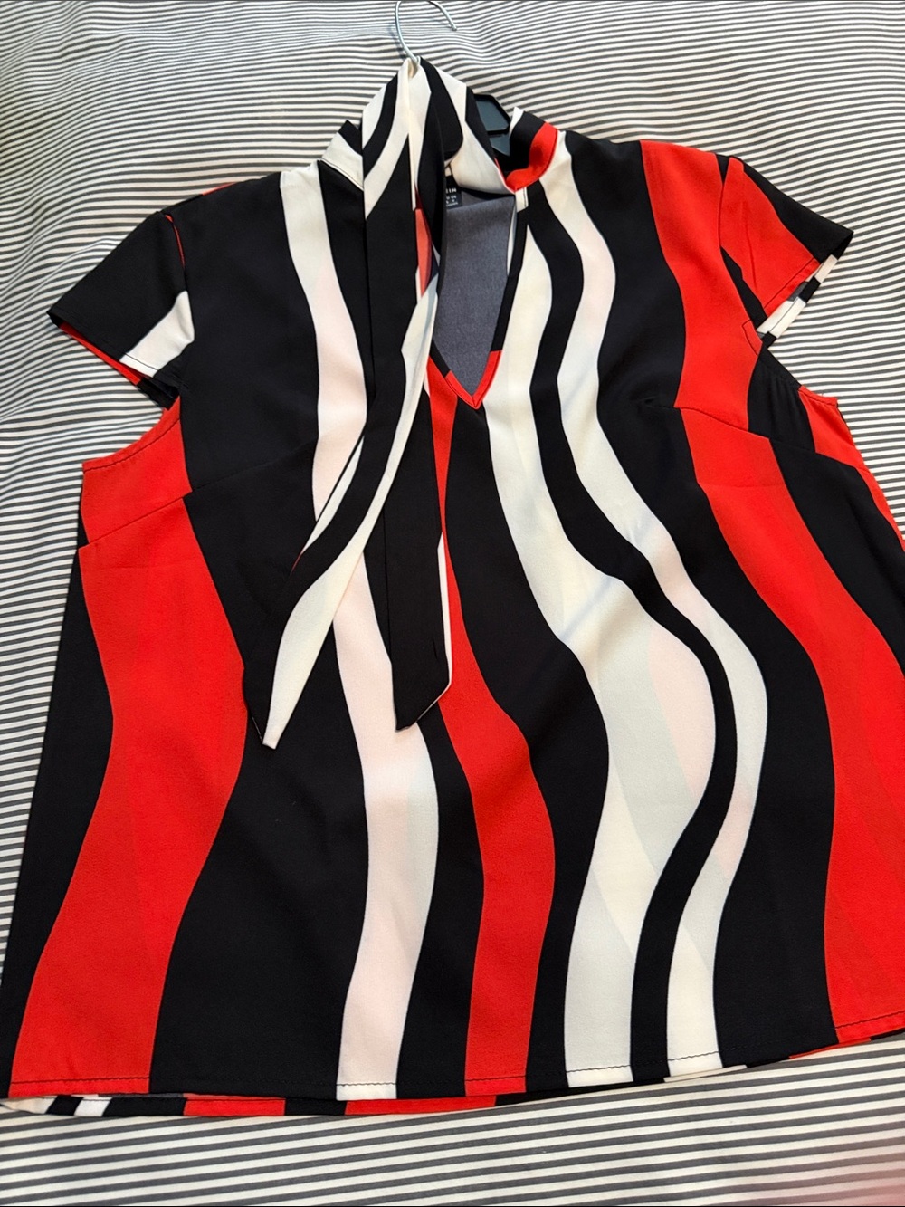 SHEIN blouse with bow at neck